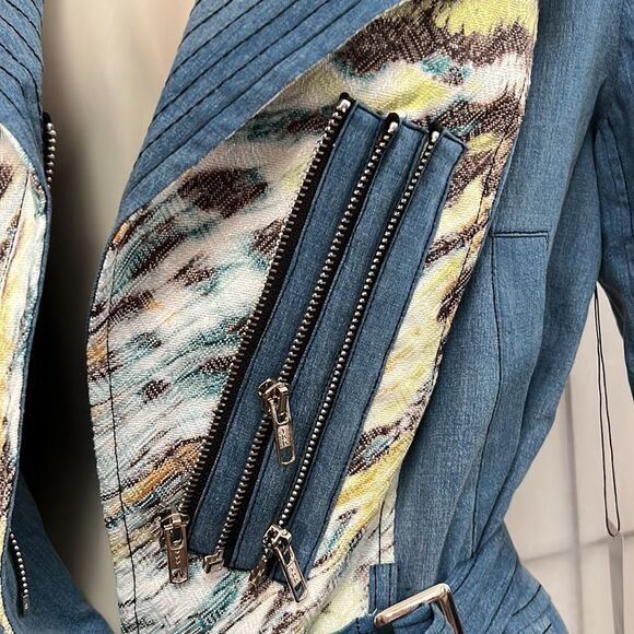 SIMON CHANG NWT ZIPPER DETAILS JACKET SIZE 12 - Picture 5 of 10